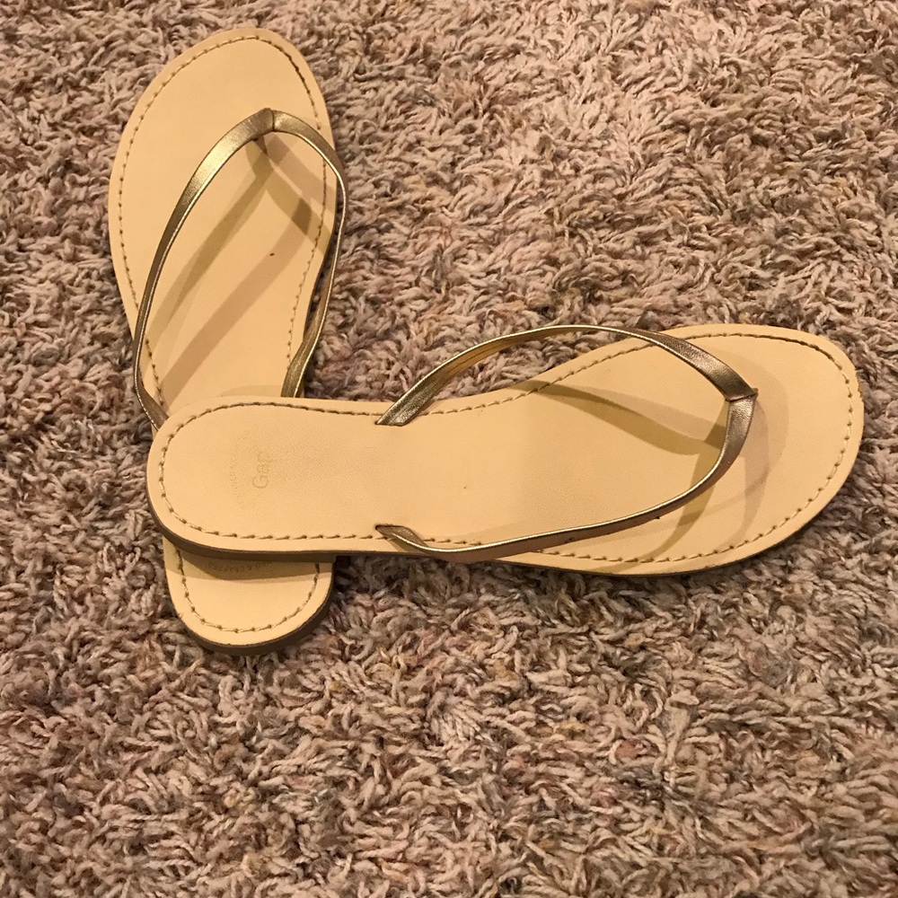 Gap Gold Flip Flops
